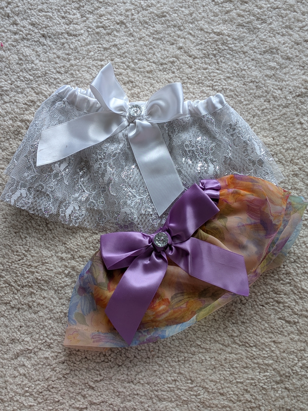 White Lace & Purple Bow Pet Tutus